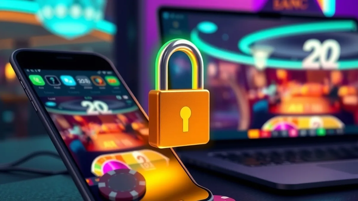 Smartphone et ordinateur avec cadenas doré pour la connexion Jackpot Bob